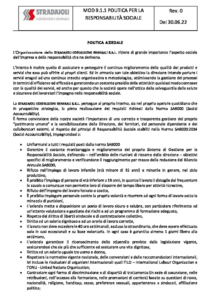 Politica per la responsabilità sociale Stradaioli Costruzioni Generali