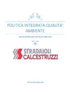 Politica integrata qualità e ambiente - Stradaioli Calcestruzzi