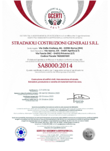 Certificazione Stradaioli Costruzioni Generali – SA8000 – Sistema di Gestione per la Tutela dei Diritti Umani