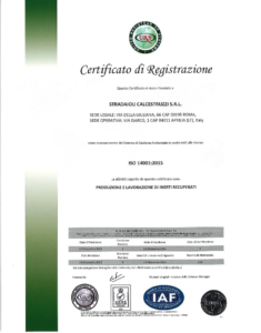 Certificazione Stradaioli Calcestruzzi – ISO 14001 – Sistema di Gestione Ambientale